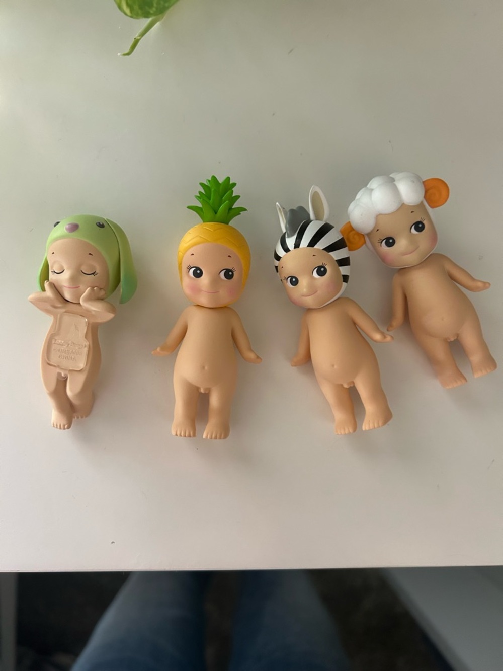 Kids Animal Fruit Character Dolls Set - Pineapple, Zebra, Lamb, Frog Hat